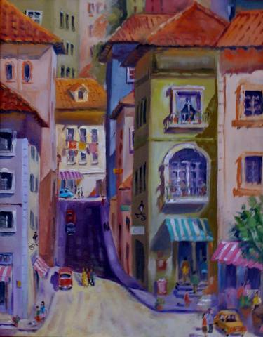 "Town Center" - Oil Painting Urbanscape thumb