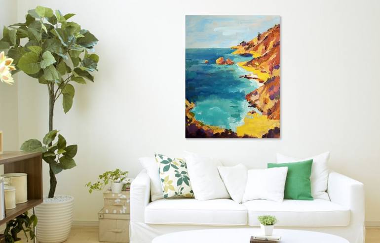 Big Sur - Colorful Abstract Landscape in Oil Fine Art Painting by ...