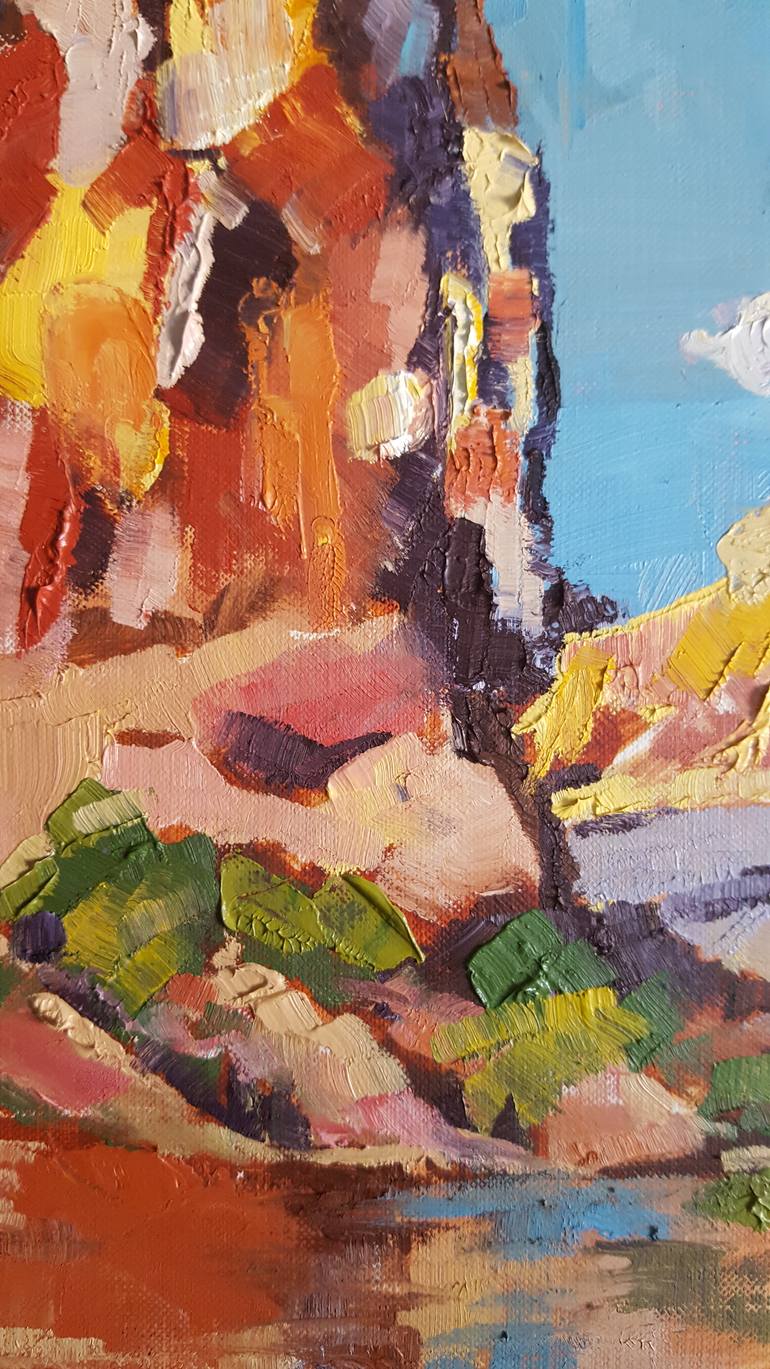 Original Abstract Expressionism Landscape Painting by Bhavna Misra