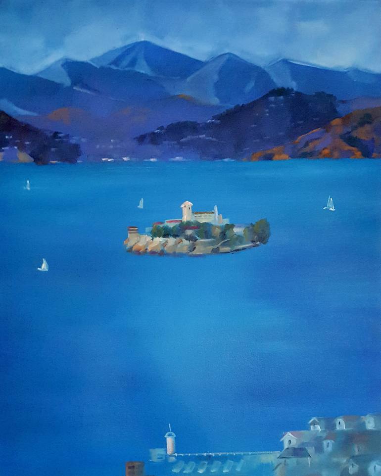 Alcatraz - Colorful Urban Landscape in Oil by Bhavna Misra Painting by ...