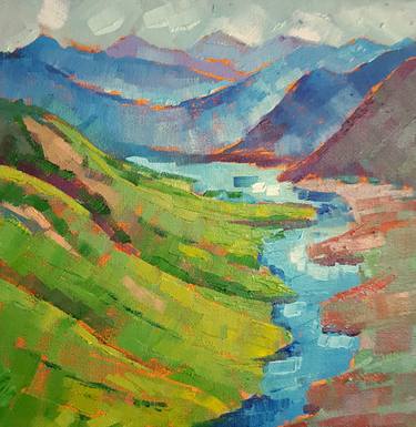 "Blue River" - Expressionistic Oil Painting thumb