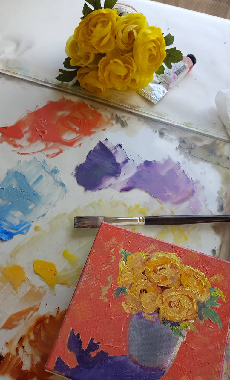 Original Abstract Floral Painting by Bhavna Misra