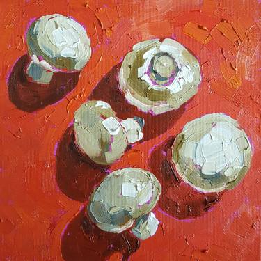 “Mushrooms” -Expressionistic Colorful Food Art Oil Painting by Artist thumb