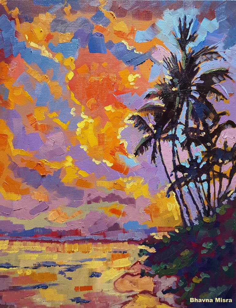 Tidsplan overvældende Skriv email February Sunset” – Colorful Nature Painting by Artist Bhavna Misra Painting  by Bhavna Misra | Saatchi Art