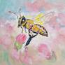 “Bee to Blossom II” – Pastel Painting of Honeybee by Artist Bhavna ...