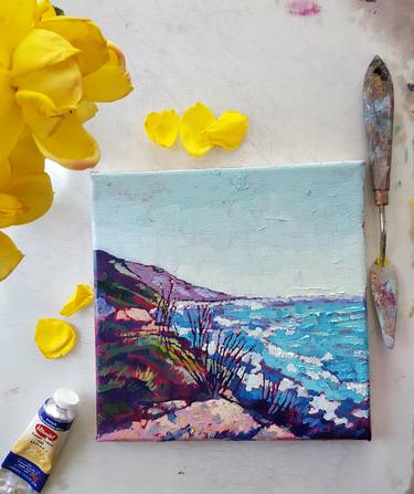 “Views of Big Sur” – Fine Arts Seascape Painting by Artist Bhavna Misra thumb