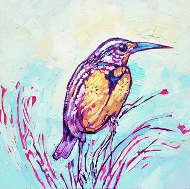 "Songs of Winter" - Fine Art Bird Portrait by Artist Bhavna Misra thumb