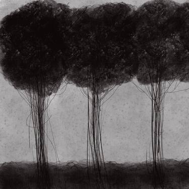 Print of Tree Mixed Media by Ian Bourgeot