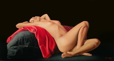 Woman Resting on a Red Cloth thumb