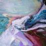 This is a many layered textured painting with multiple mediums.