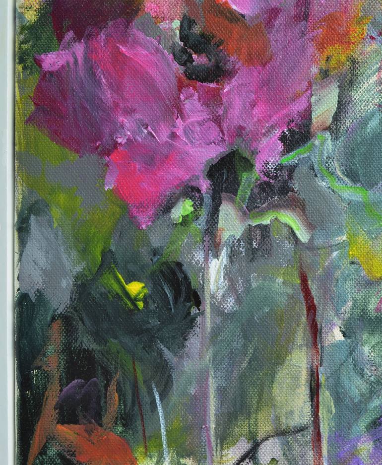 Original Expressionism Floral Painting by Karin Goeppert