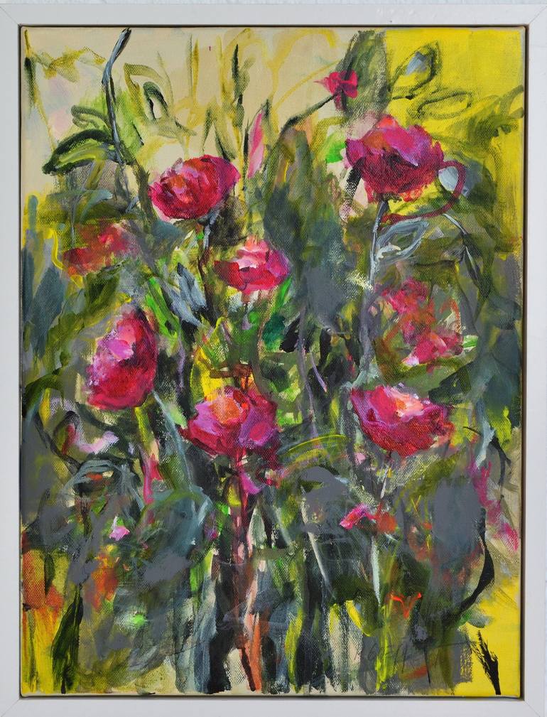 Original Expressionism Floral Painting by Karin Goeppert