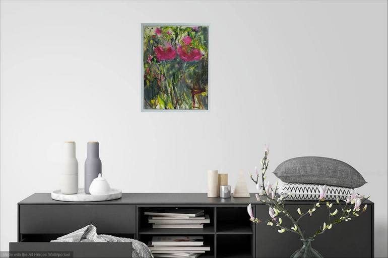 Original Expressionism Floral Painting by Karin Goeppert