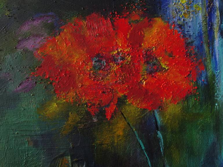 Original Abstract Floral Painting by Karin Goeppert