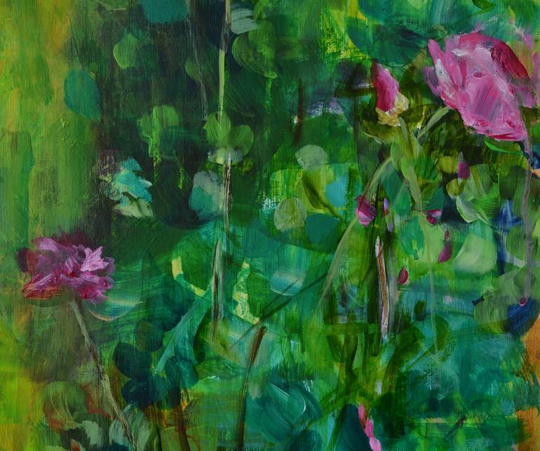 Original Impressionism Garden Painting by Karin Goeppert