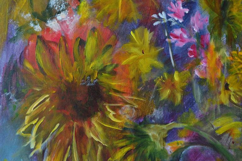 Original Expressionism Floral Painting by Karin Goeppert