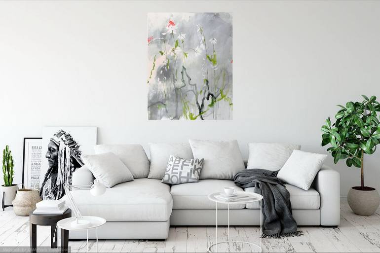 Original Abstract Expressionism Floral Painting by Karin Goeppert