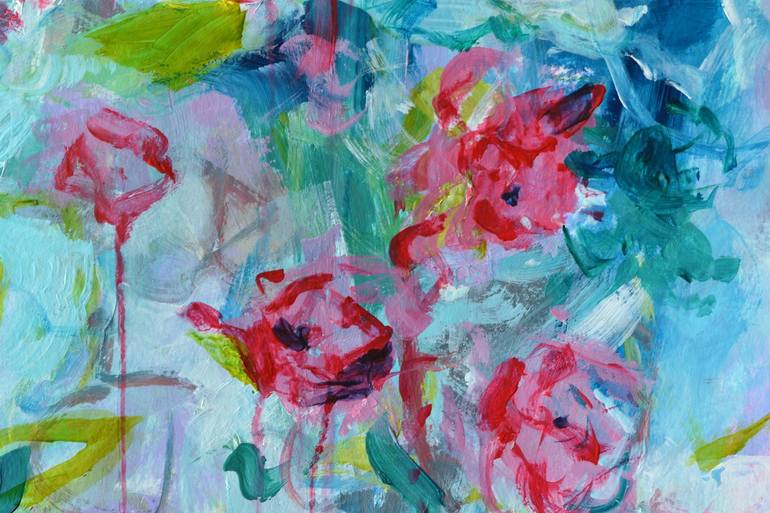 Original Expressionism Floral Painting by Karin Goeppert