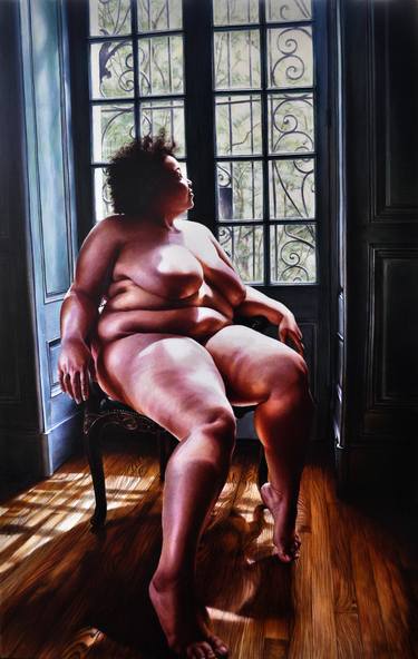 'Dervish 3'  (nude painting of large black woman) thumb