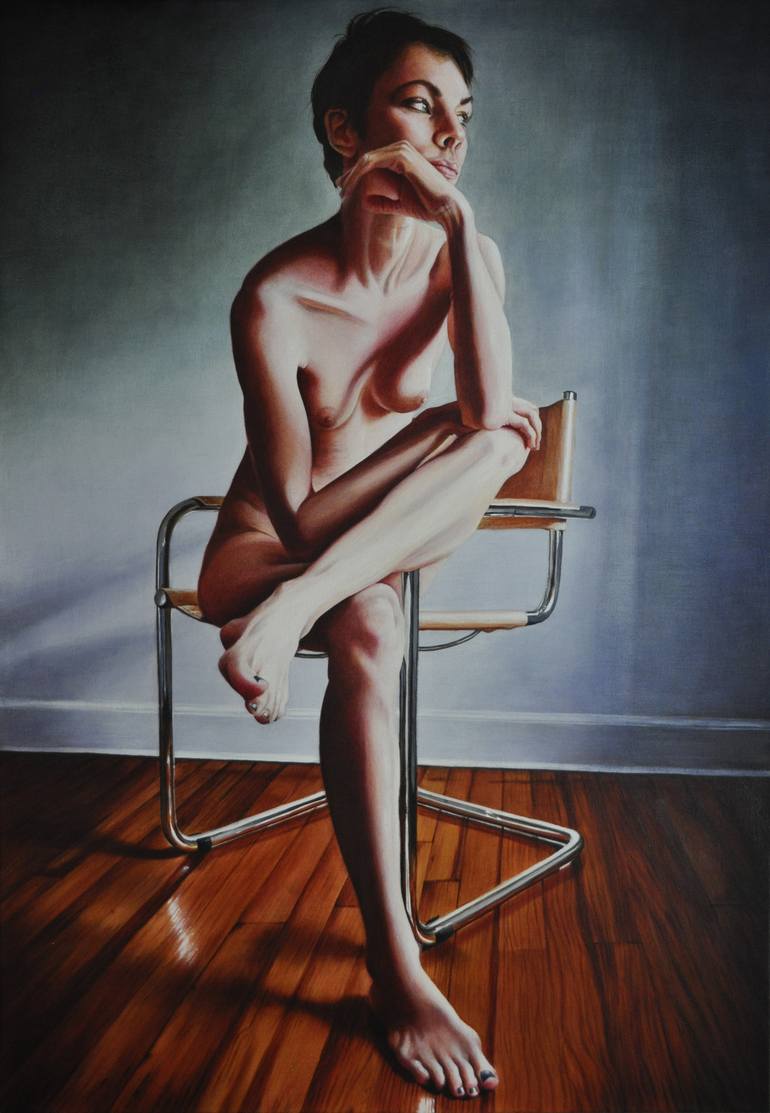 Perspective 1, Good Nurse of the North' (nude painting of woman) Painting  by Victoria Selbach