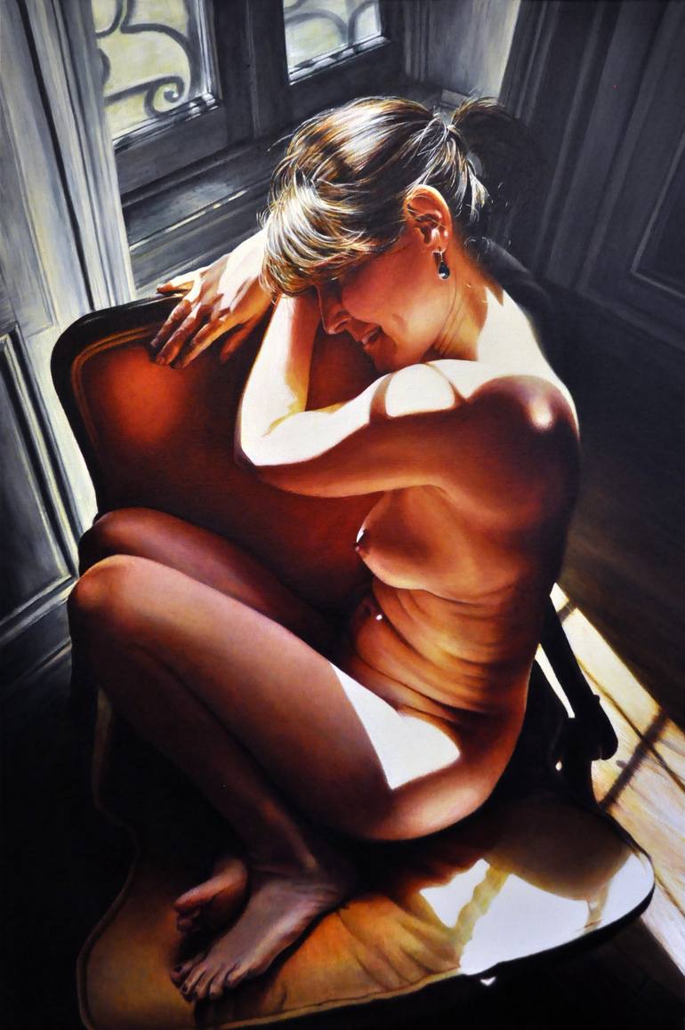 Dervish 3' (nude painting of large black woman) Painting by Victoria  Selbach