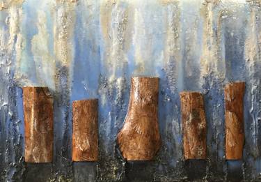 Five stumps with woodworm design thumb