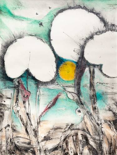 Original Abstract Expressionism Abstract Drawing by Freifrank Fischer