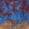 The 18 x 24 inch modern red tree painting was created with acrylic paint on archival 140 lb. paper. There are several layers of paint which creates many shades and interesting texture. I used both brushes and brayers to apply the paint. The image and paper size is 18x24 and will fit into a standard size frame. Glass and mats are optional. The painting will be carefully packed for shipping. Please let me know if you have any questions.