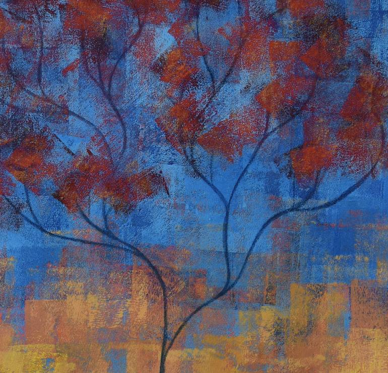 Original Expressionism Tree Painting by Kelly Hutchinson