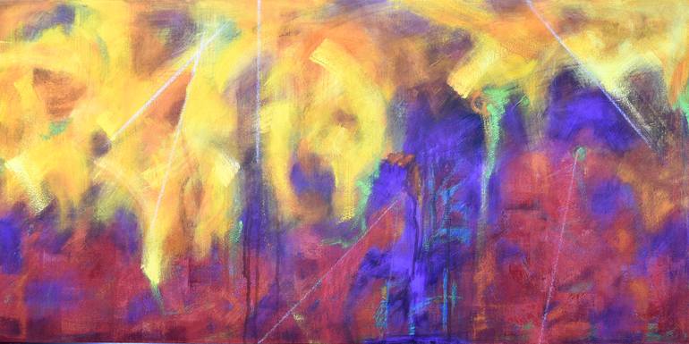 Large contemporary abstract, Excitement Painting by Kelly Hutchinson ...