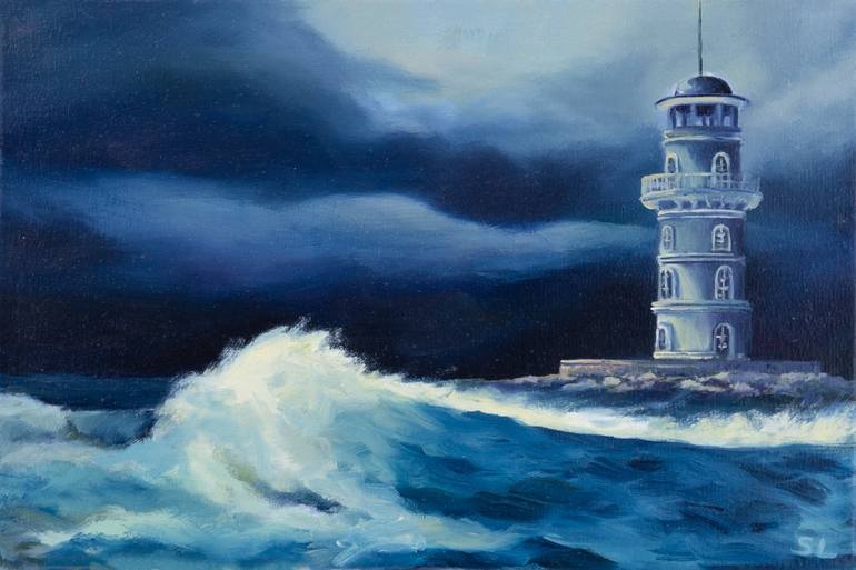 Lighthouse Painting by Svetlana Lebedeva | Saatchi Art