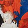 Hommage à Jean Fouquet: the child, 40cm x 40 cm, oil on canvas, Mussini special edition pigments
