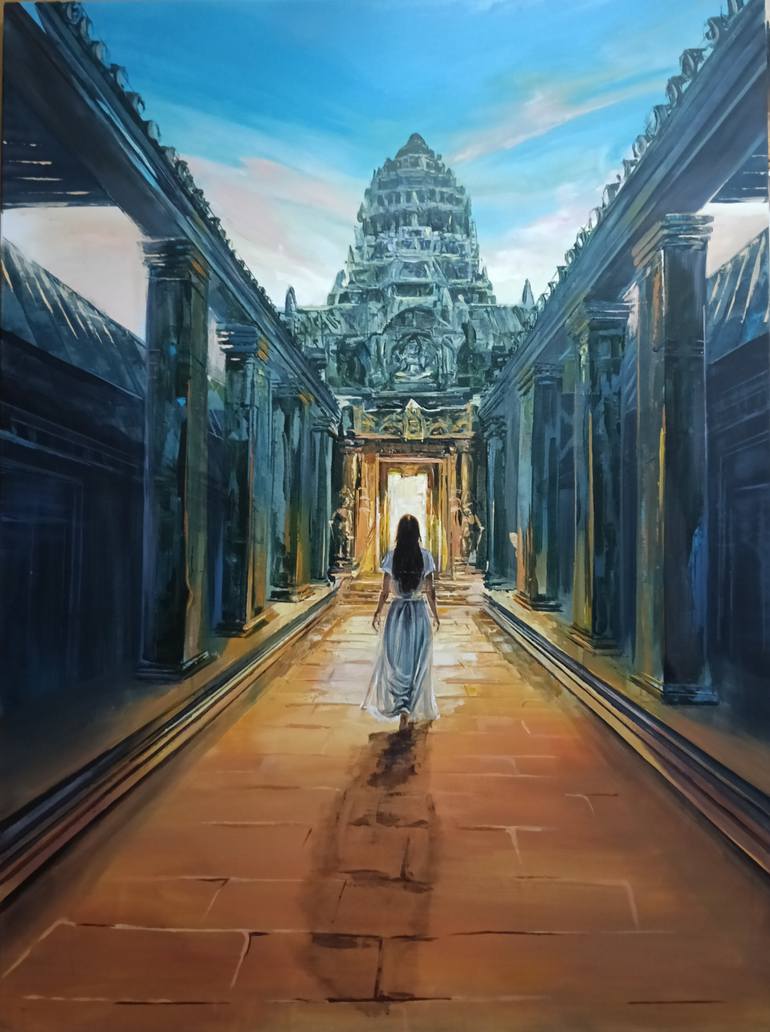 Original Architecture Painting by Jessica Gonpra | Contemporary Art on Canvas | The way/ El camino