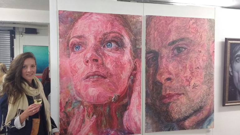 Original Expressionism People Painting by Jessica Gonpra