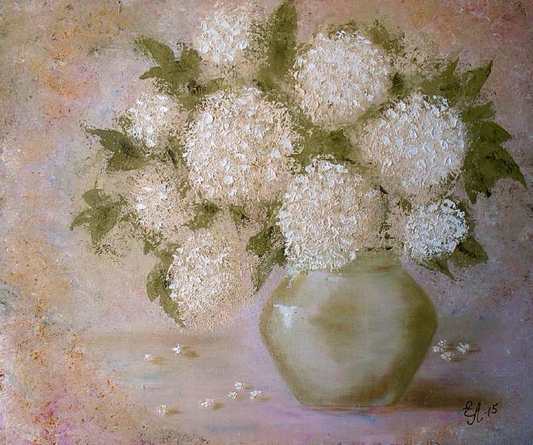 Viburnum flowers Painting by Elena Leshchenko | Saatchi Art