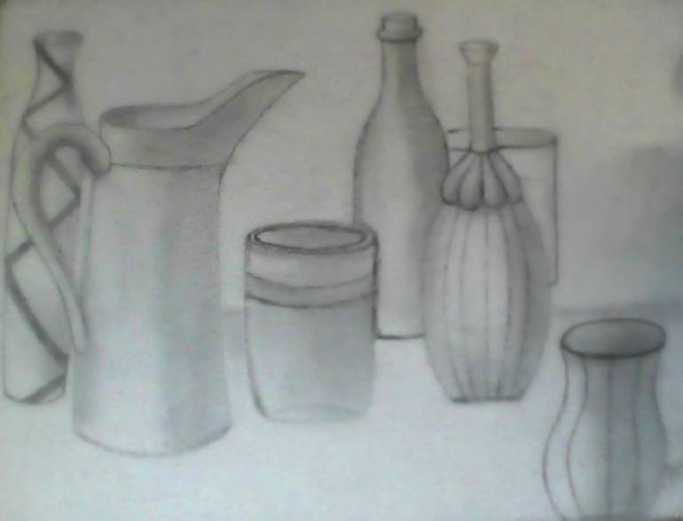 The beauty of still life Drawing by Asma Ahmed | Saatchi Art