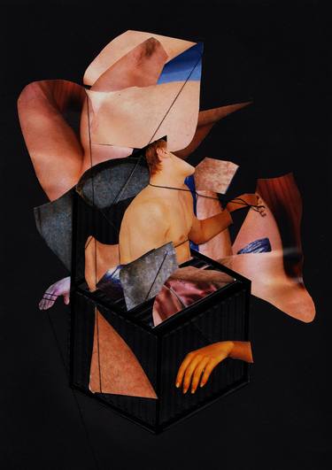 Original Figurative Nude Collage by Mario Lautier Vella