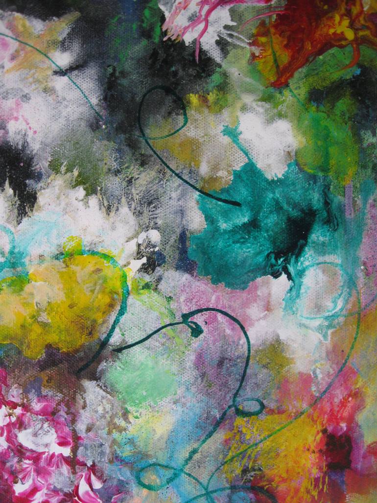 Original Abstract Floral Painting by Laura Mahoney
