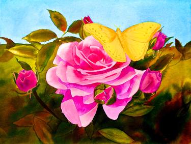 Original Surrealism Floral Paintings by Carolyn Judge