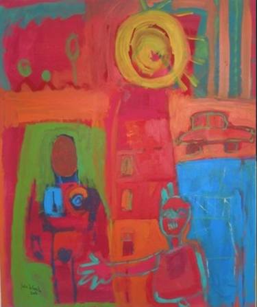 Original Abstract People Painting by Julie Bou Farah