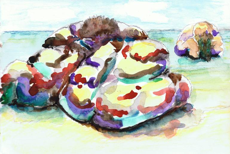Original Expressionism Seascape Painting by Claude Simon