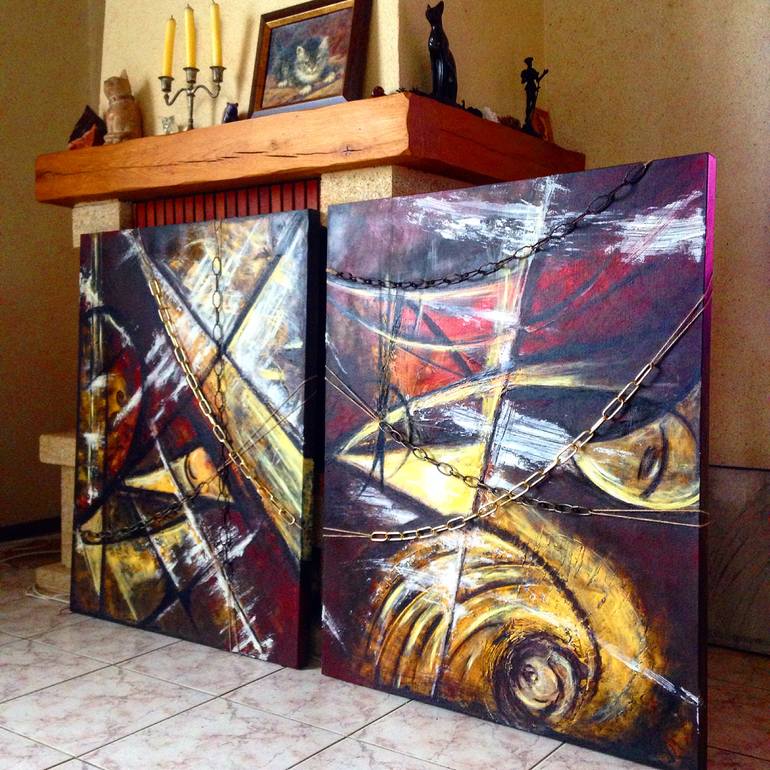 Original Abstract Expressionism Abstract Painting by Marina Viatkina