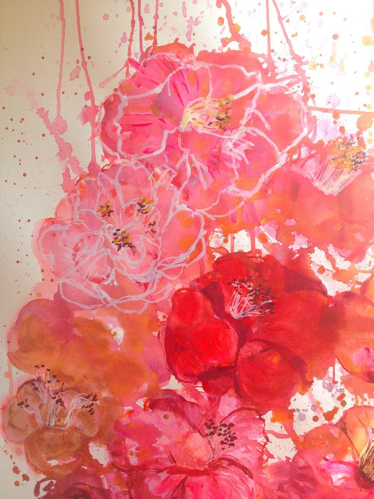 Original Floral Painting by GraçaPaz Small works on paper