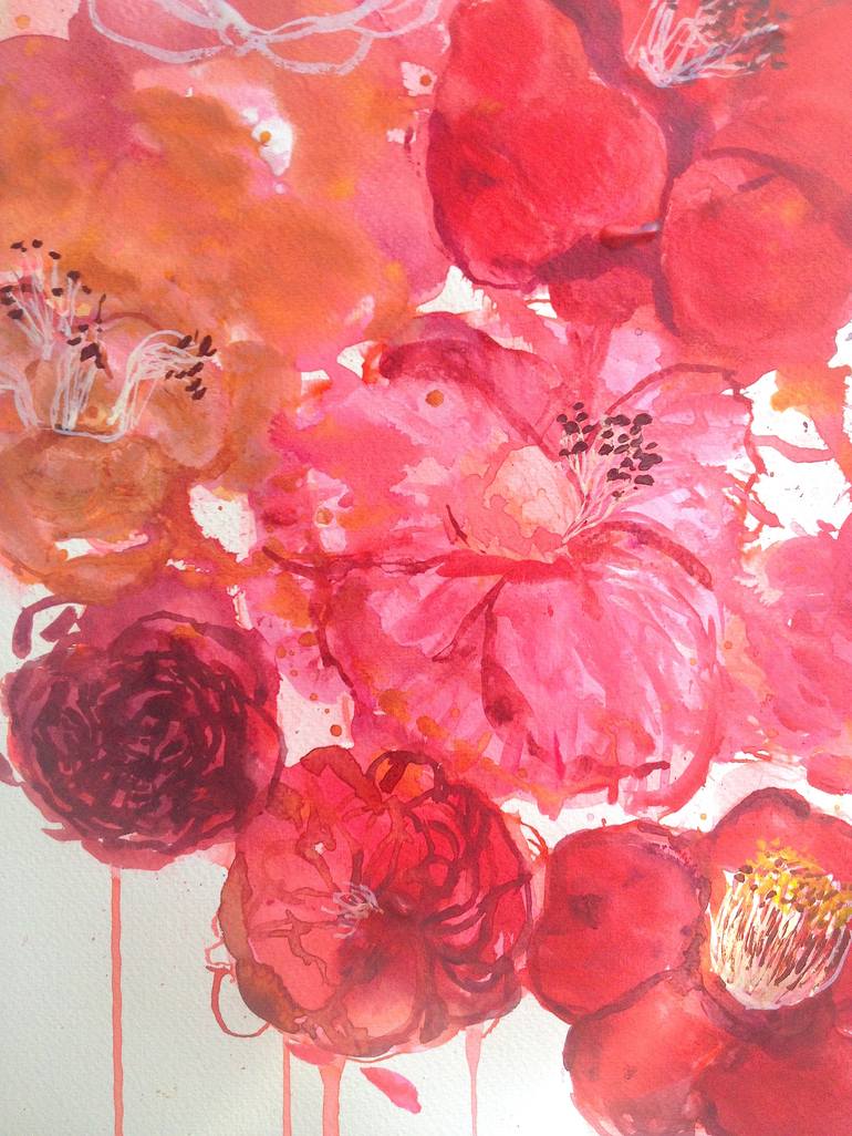 Original Floral Painting by GraçaPaz Small works on paper