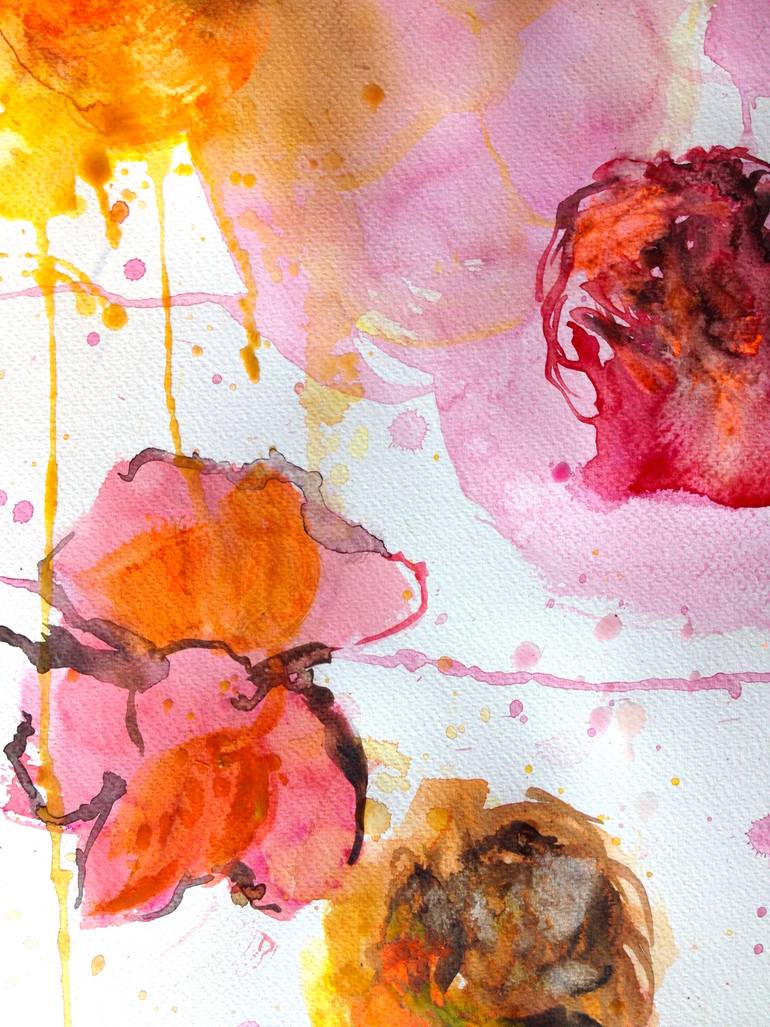 Original Figurative Floral Painting by Graçapaz Small Works On Paper