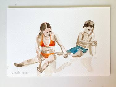 Print of Figurative People Paintings by GraçaPaz Small works on paper