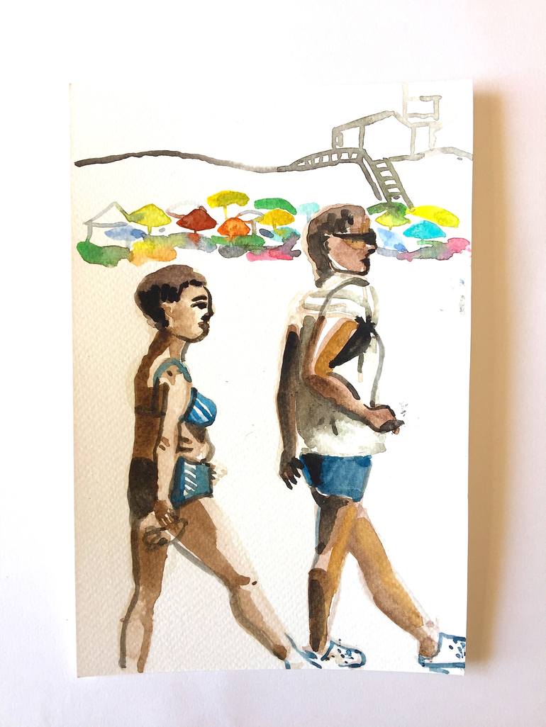 Original People Painting by GraçaPaz Small works on paper
