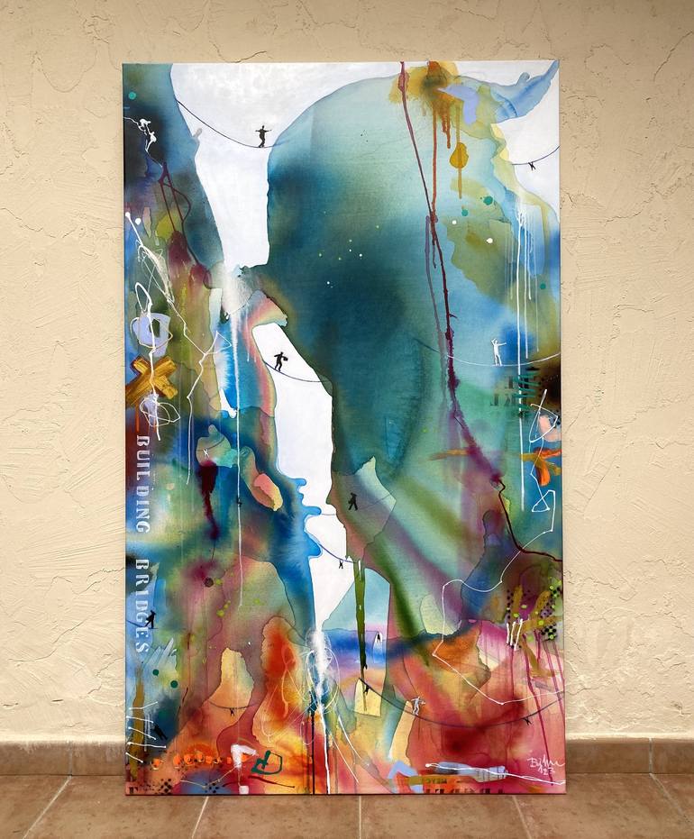 Original Abstract People Painting by Beate Garding Schubert