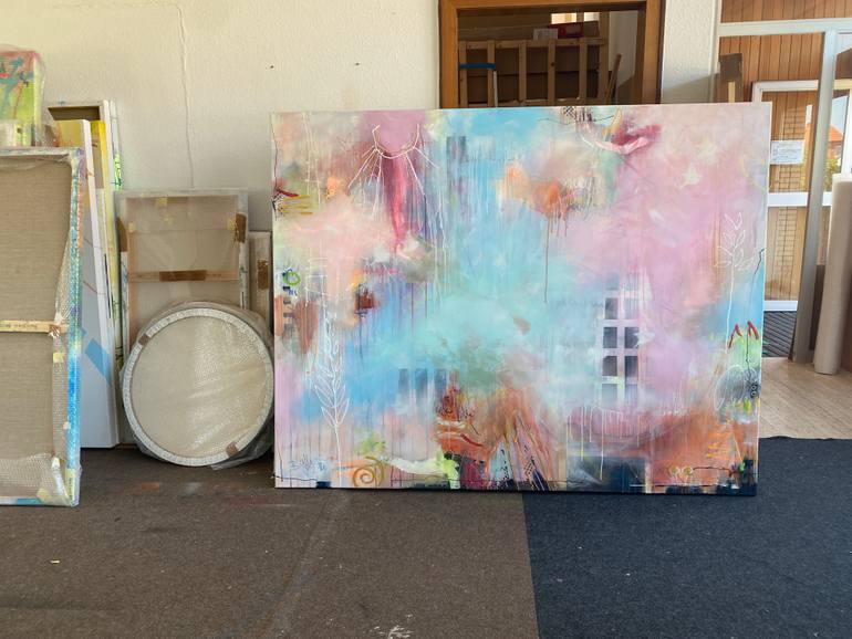 Original Abstract Expressionism Abstract Painting by Beate Garding Schubert