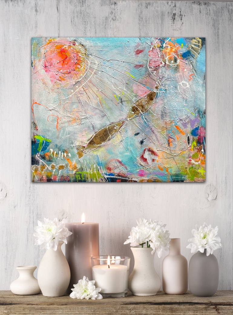 Original Pop Art Abstract Painting by Beate Garding Schubert